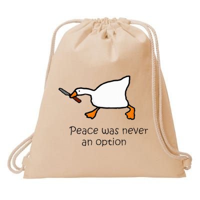 Murder Duck Peace Was Never An Option Duck With Knife Drawstring Bag