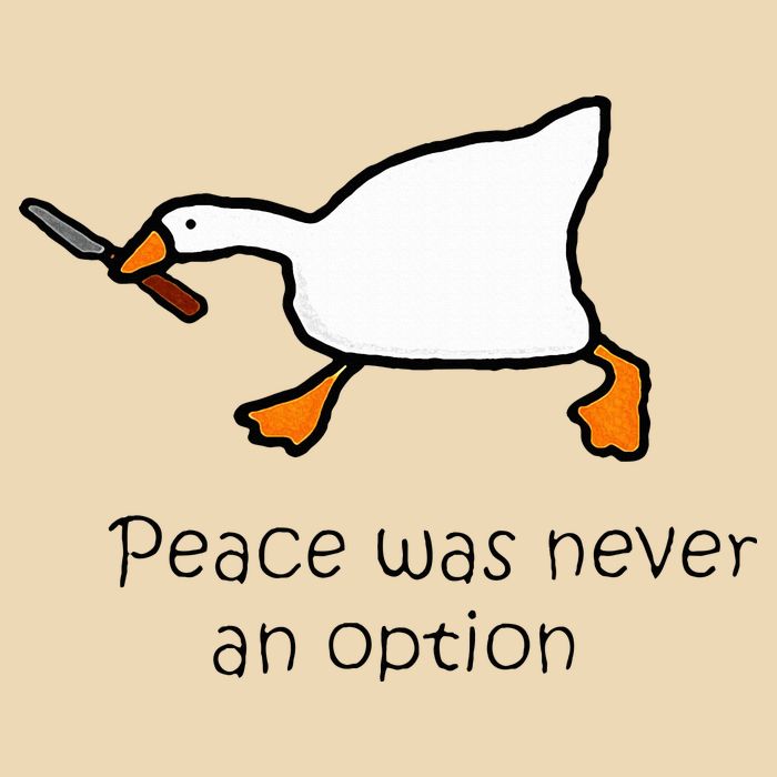 Murder Duck Peace Was Never An Option Duck With Knife Drawstring Bag