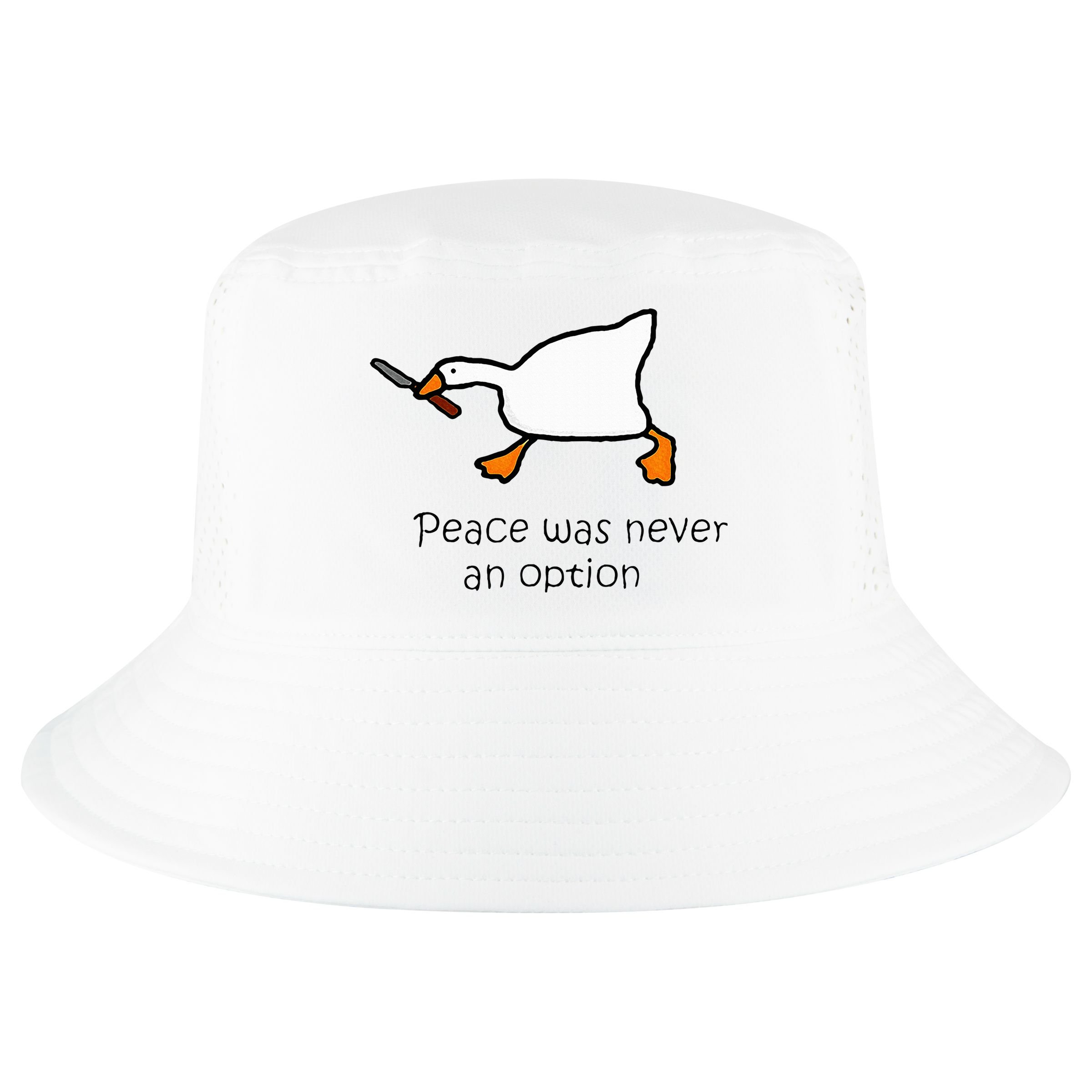 Murder Duck Peace Was Never An Option Duck With Knife Cool Comfort Performance Bucket Hat