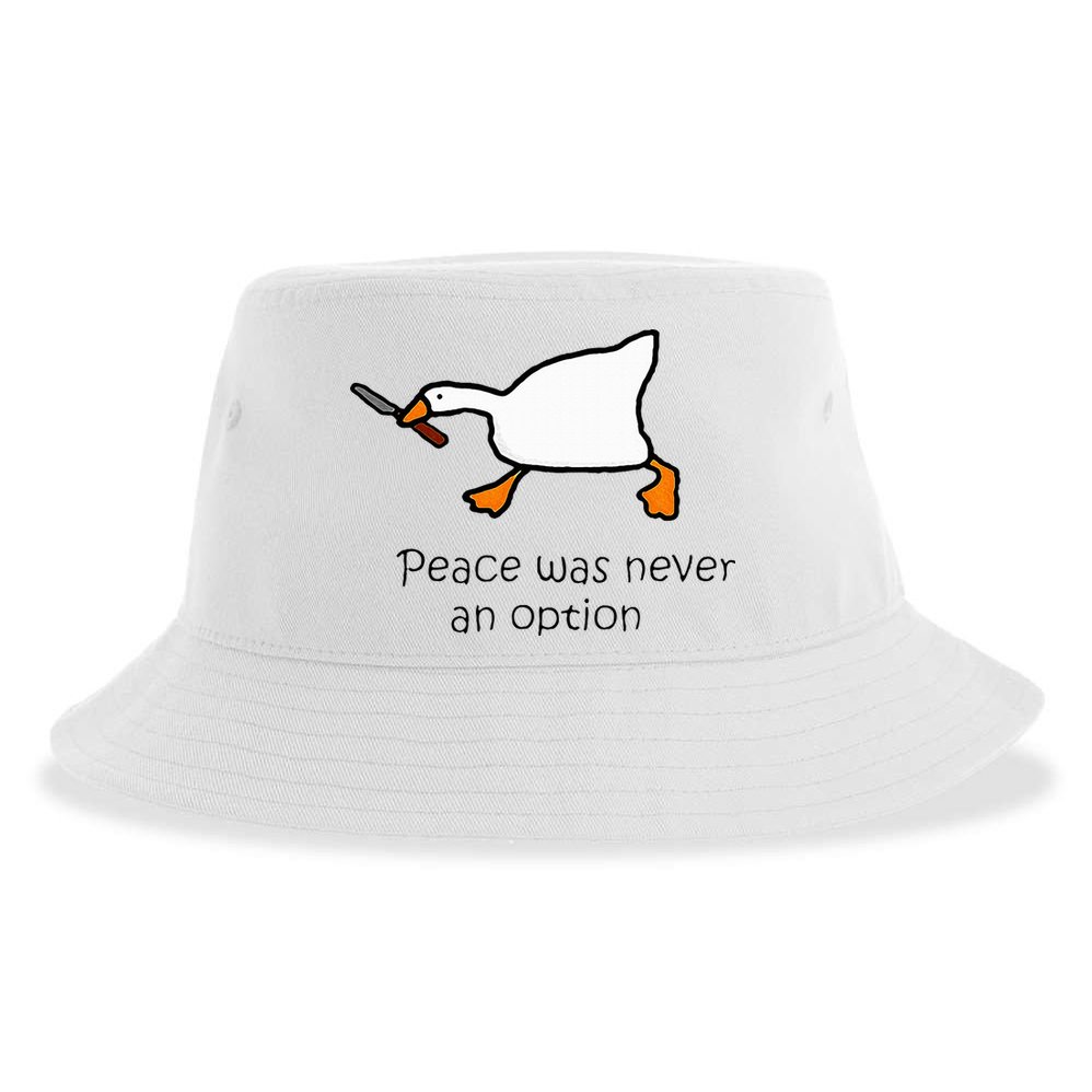 Murder Duck Peace Was Never An Option Duck With Knife Sustainable Bucket Hat