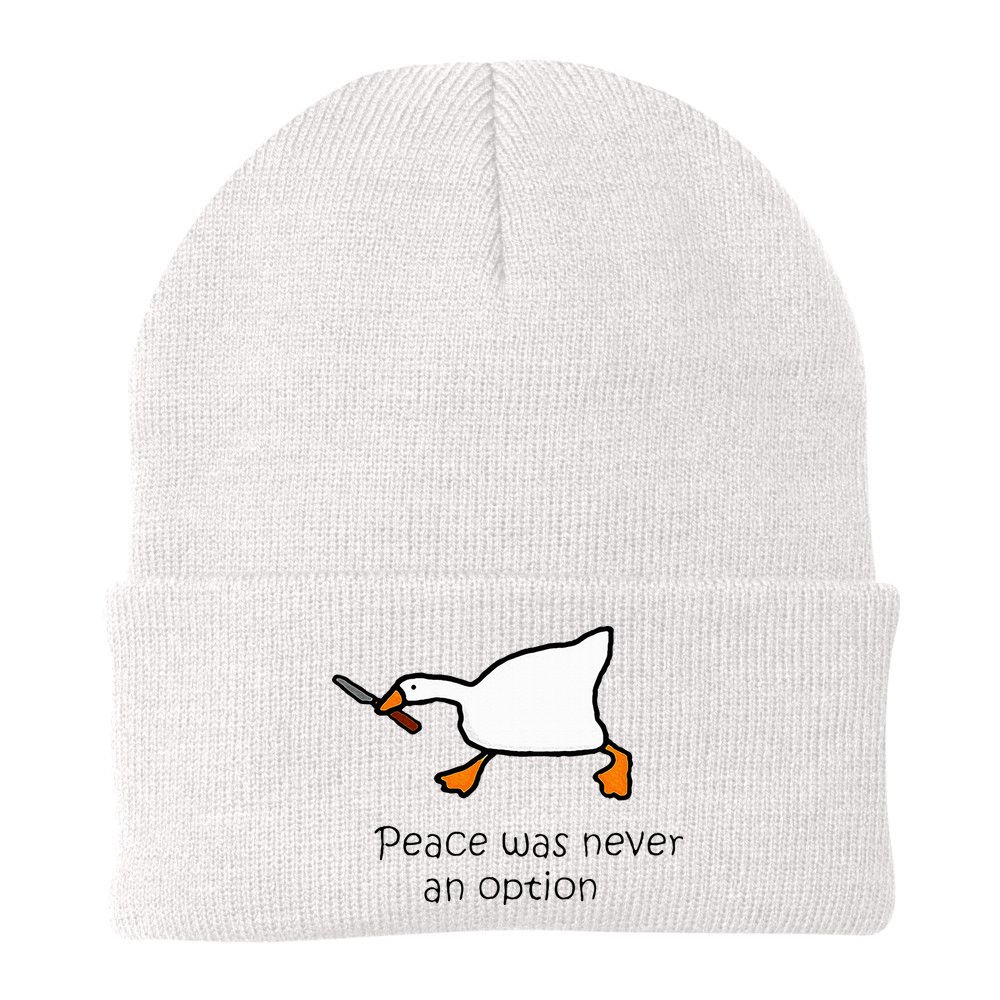 Murder Duck Peace Was Never An Option Duck With Knife Beanie