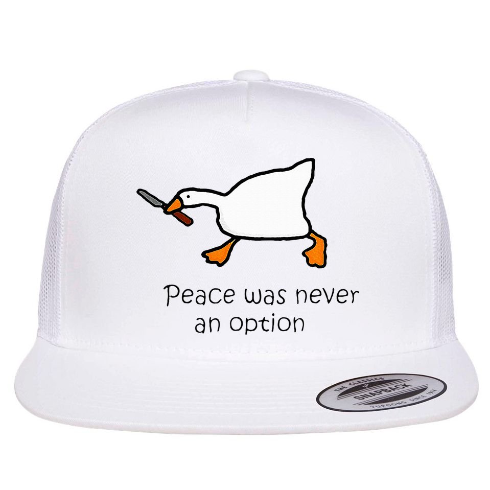 Murder Duck Peace Was Never An Option Duck With Knife Flat Bill Trucker Hat