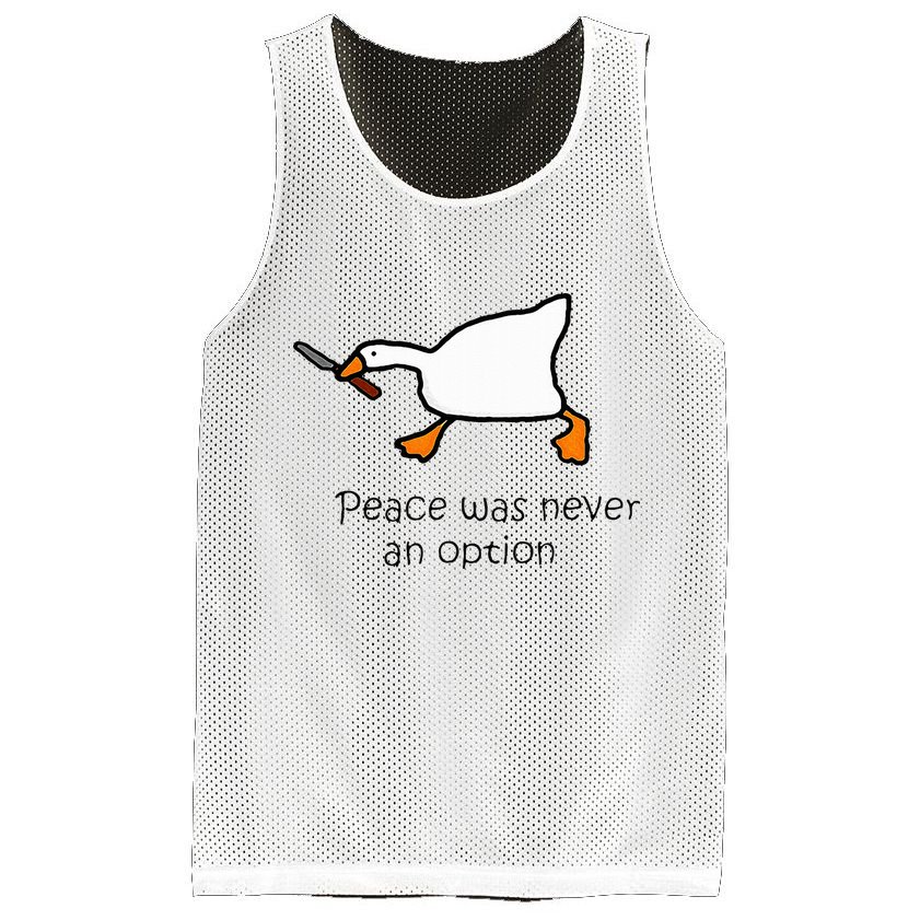 Murder Duck Peace Was Never An Option Duck With Knife Mesh Reversible Basketball Jersey Tank