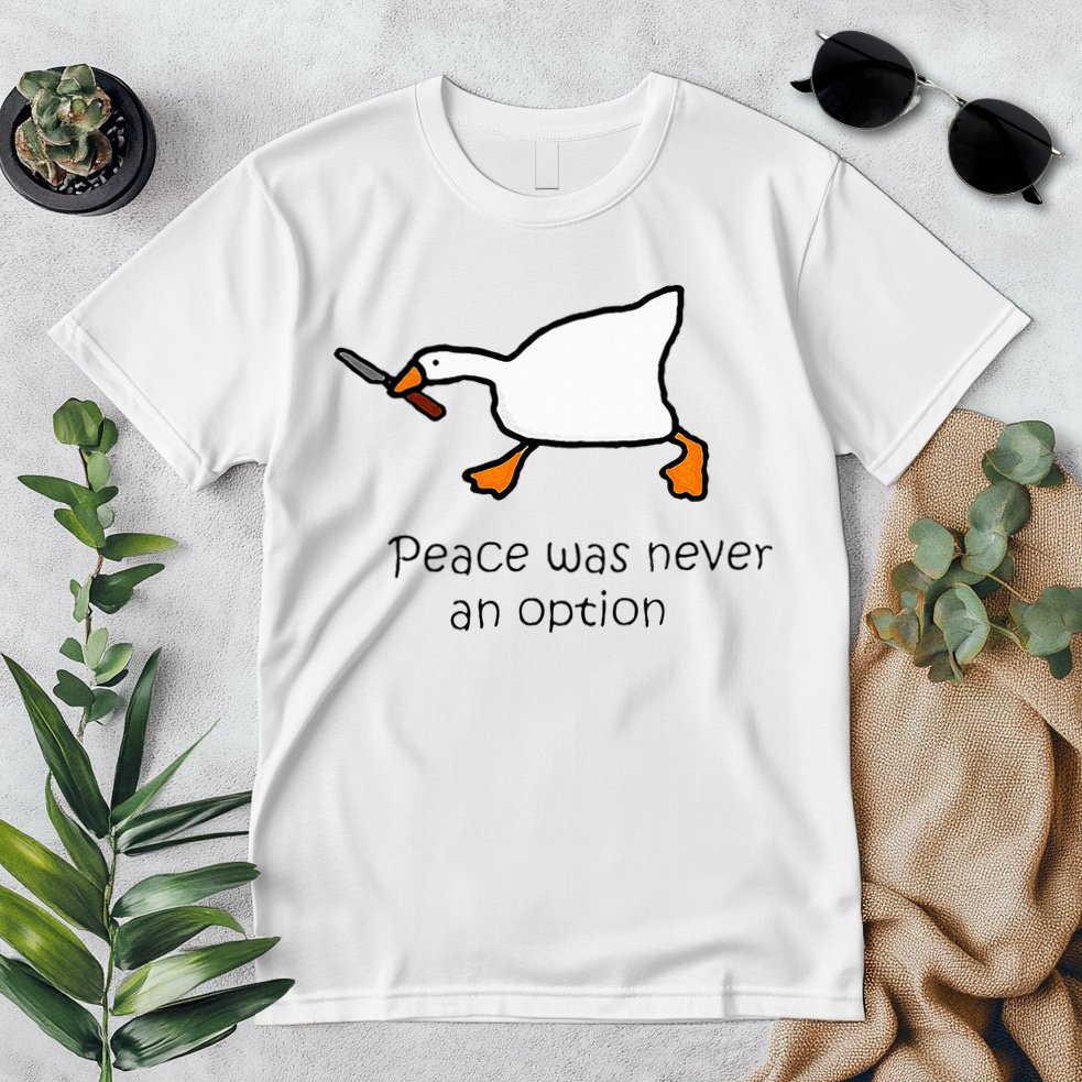 Murder Duck Peace Was Never An Option Duck With Knife Premium T-Shirt