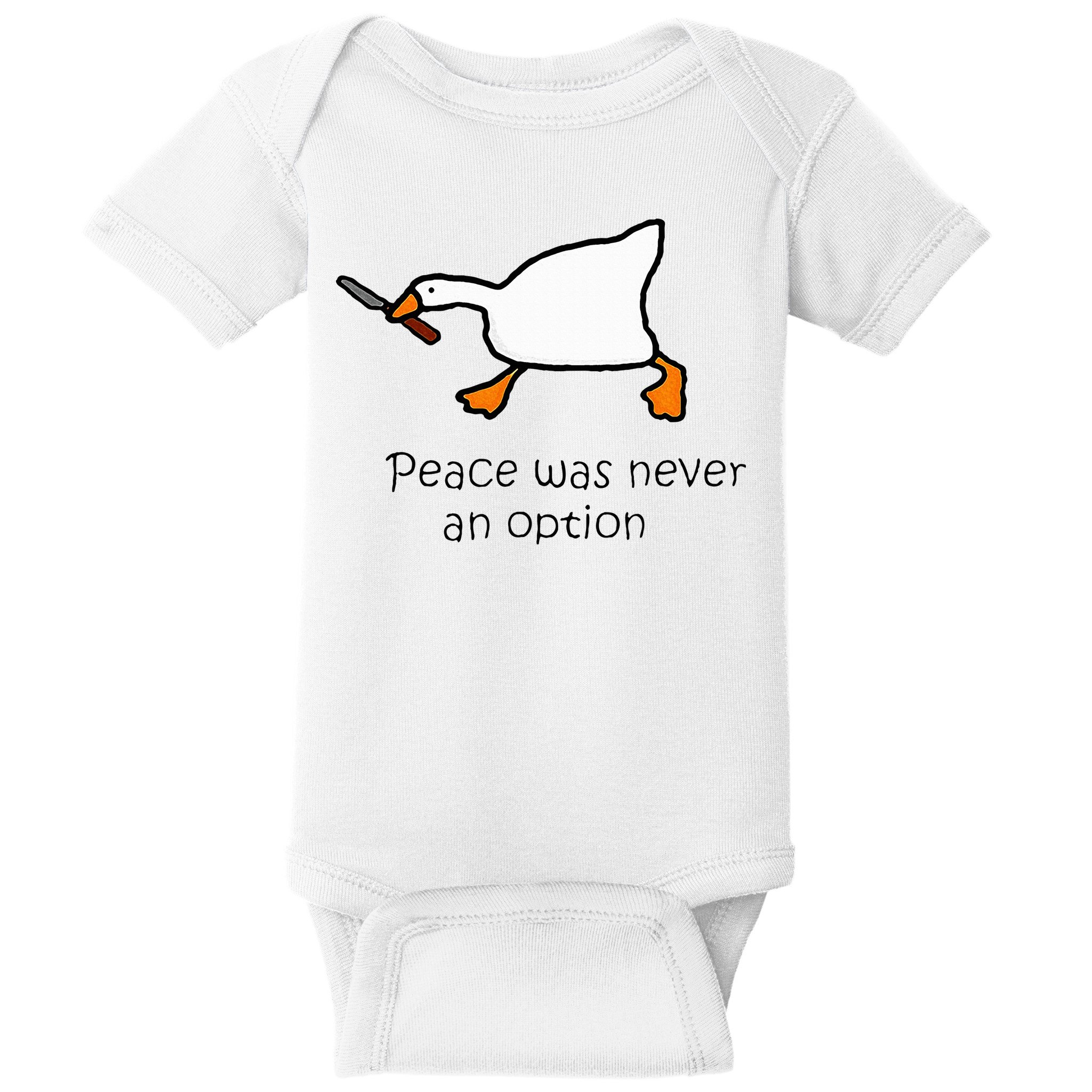 Murder Duck Peace Was Never An Option Duck With Knife Baby Bodysuit