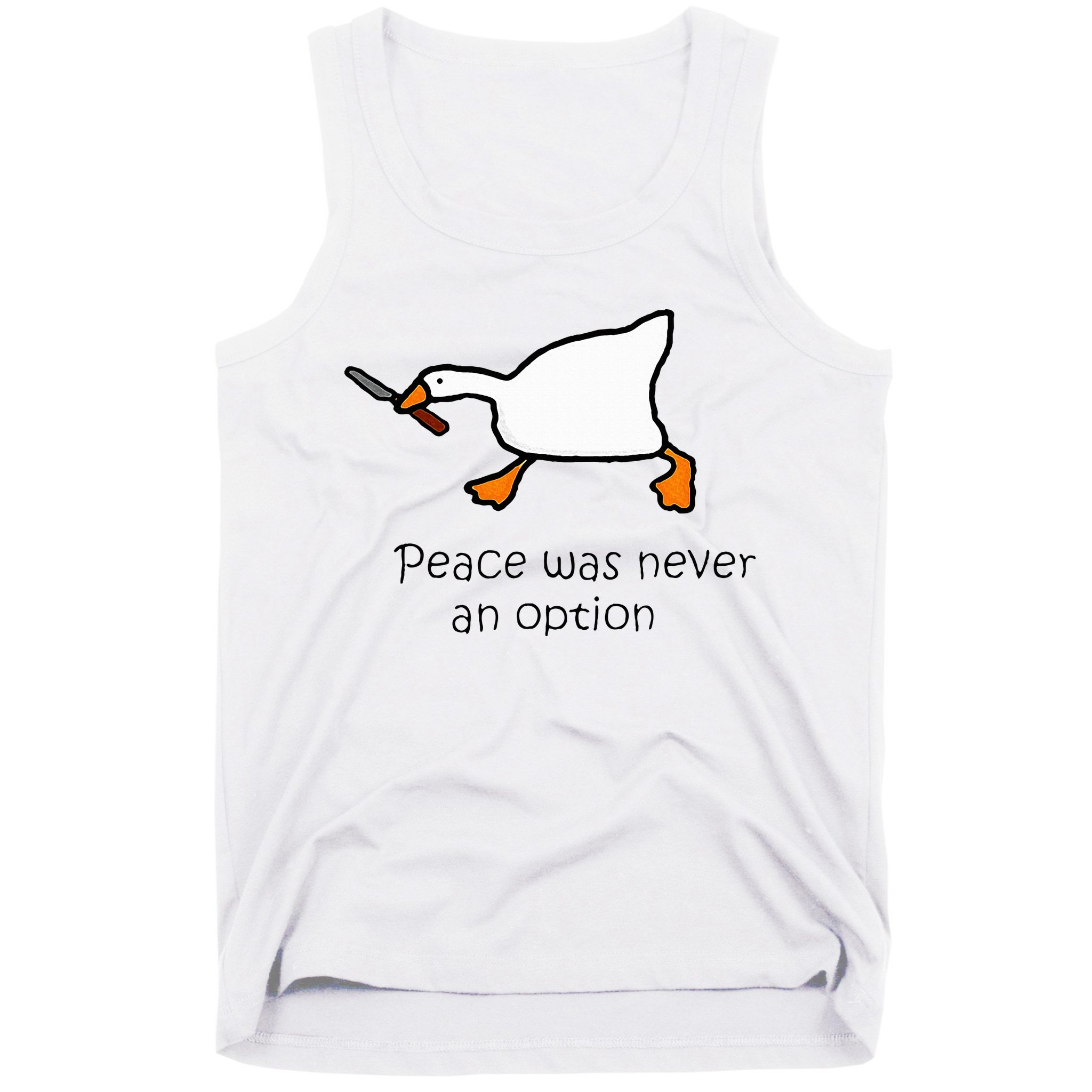 Murder Duck Peace Was Never An Option Duck With Knife Tank Top