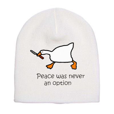 Murder Duck Peace Was Never An Option Duck With Knife Short Acrylic Beanie