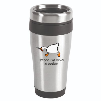 Murder Duck Peace Was Never An Option Duck With Knife 16oz Travel Tumbler