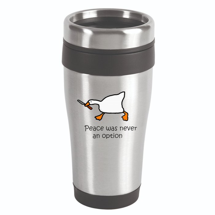 Murder Duck Peace Was Never An Option Duck With Knife 16oz Travel Tumbler