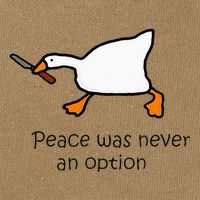 Murder Duck Peace Was Never An Option Duck With Knife Cotton Canvas Backpack