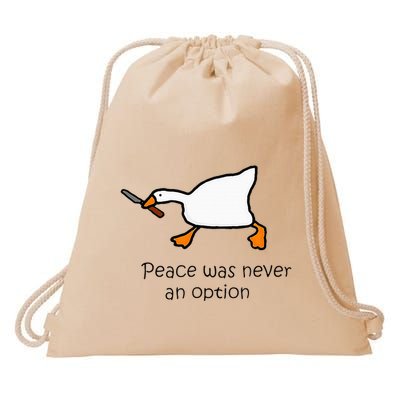 Murder Duck Peace Was Never An Option Duck With Knife Drawstring Bag