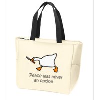 Murder Duck Peace Was Never An Option Duck With Knife Zip Tote Bag