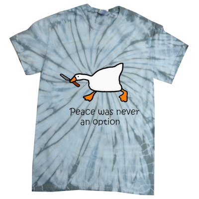 Murder Duck Peace Was Never An Option Duck With Knife Tie-Dye T-Shirt