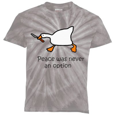 Murder Duck Peace Was Never An Option Duck With Knife Kids Tie-Dye T-Shirt