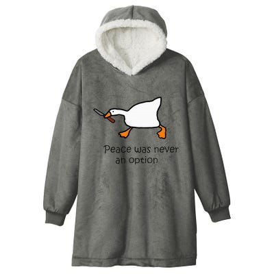 Murder Duck Peace Was Never An Option Duck With Knife Hooded Wearable Blanket