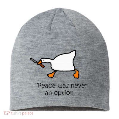 Murder Duck Peace Was Never An Option Duck With Knife Sustainable Beanie