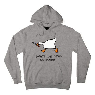 Murder Duck Peace Was Never An Option Duck With Knife Tall Hoodie