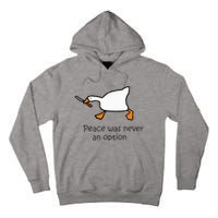 Murder Duck Peace Was Never An Option Duck With Knife Tall Hoodie