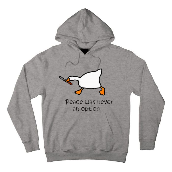 Murder Duck Peace Was Never An Option Duck With Knife Tall Hoodie
