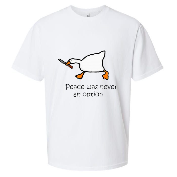 Murder Duck Peace Was Never An Option Duck With Knife Sueded Cloud Jersey T-Shirt