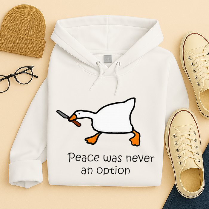 Murder Duck Peace Was Never An Option Duck With Knife Hoodie