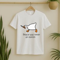 Murder Duck Peace Was Never An Option Duck With Knife T-Shirt