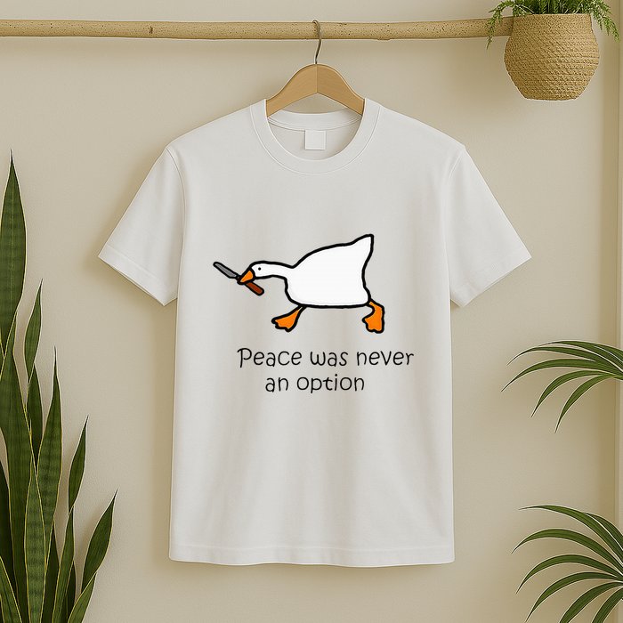 Murder Duck Peace Was Never An Option Duck With Knife T-Shirt