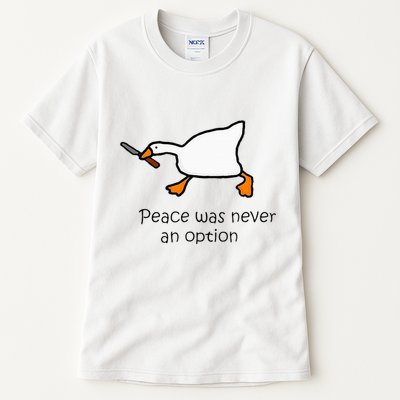 Murder Duck Peace Was Never An Option Duck With Knife Tall T-Shirt