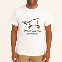 Murder Duck Peace Was Never An Option Duck With Knife Tall T-Shirt