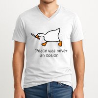 Murder Duck Peace Was Never An Option Duck With Knife V-Neck T-Shirt