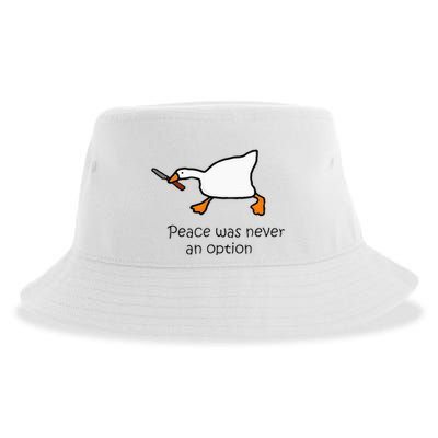 Murder Duck Peace Was Never An Option Duck With Knife Sustainable Bucket Hat