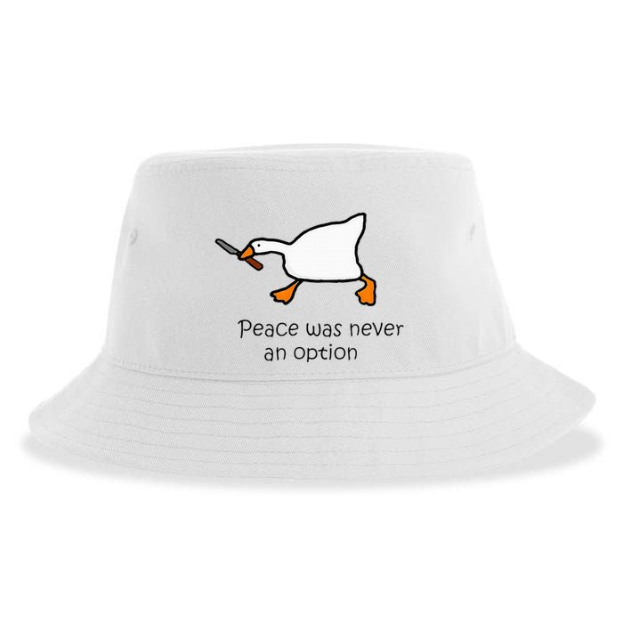 Murder Duck Peace Was Never An Option Duck With Knife Sustainable Bucket Hat