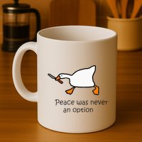 Murder Duck Peace Was Never An Option Duck With Knife Mug