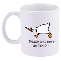 Murder Duck Peace Was Never An Option Duck With Knife 11oz C Handle Ceramic Mug