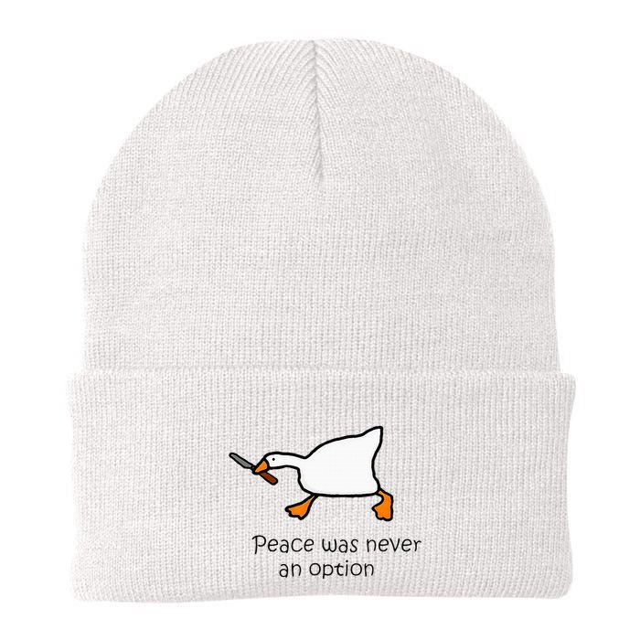 Murder Duck Peace Was Never An Option Duck With Knife Beanie