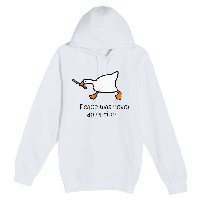Murder Duck Peace Was Never An Option Duck With Knife Premium Pullover Hoodie