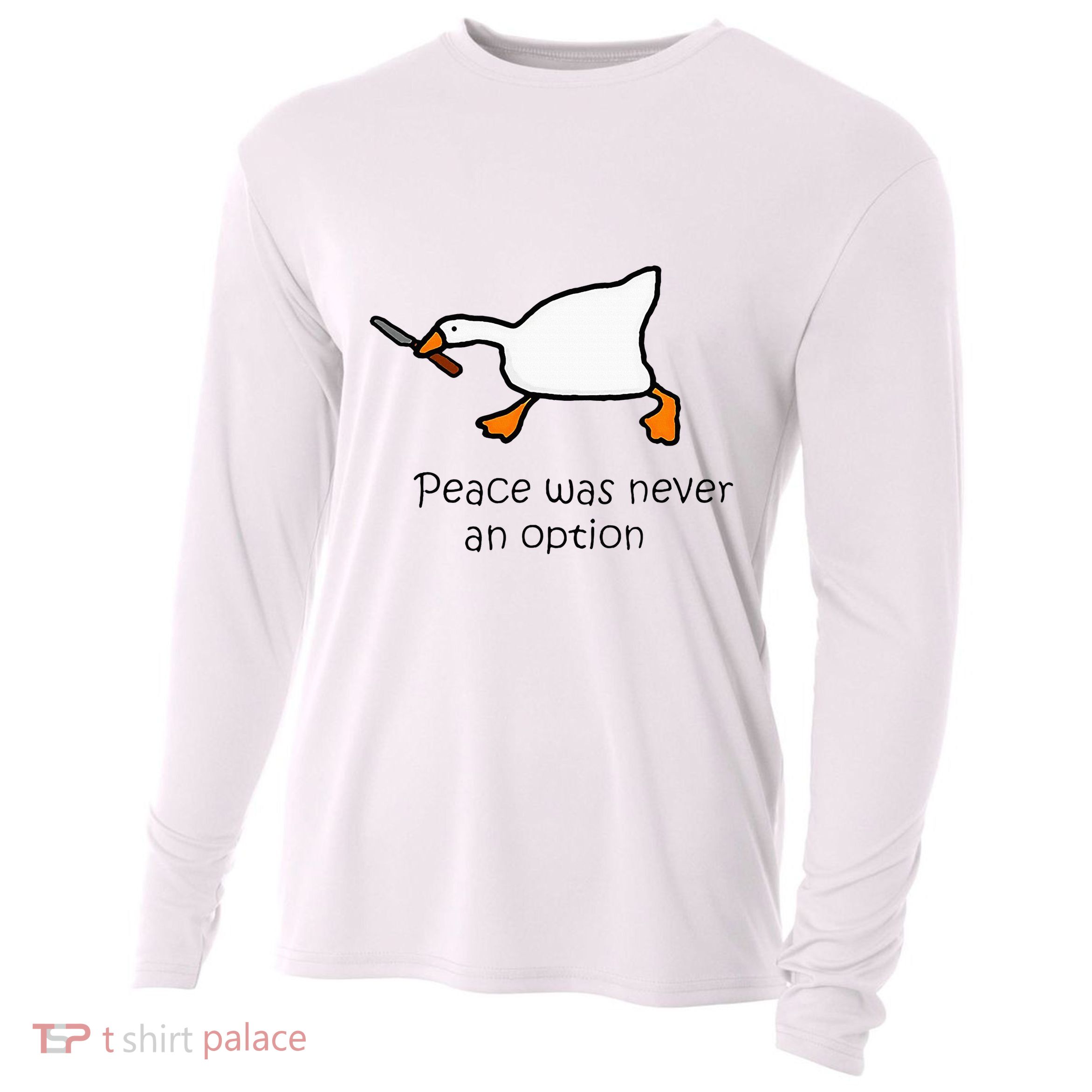 Murder Duck Peace Was Never An Option Duck With Knife Cooling Performance Long Sleeve Crew