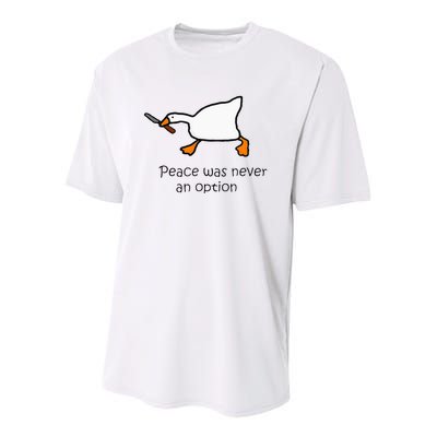 Murder Duck Peace Was Never An Option Duck With Knife Youth Performance Sprint T-Shirt