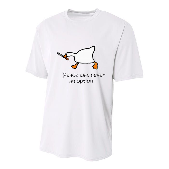 Murder Duck Peace Was Never An Option Duck With Knife Youth Performance Sprint T-Shirt