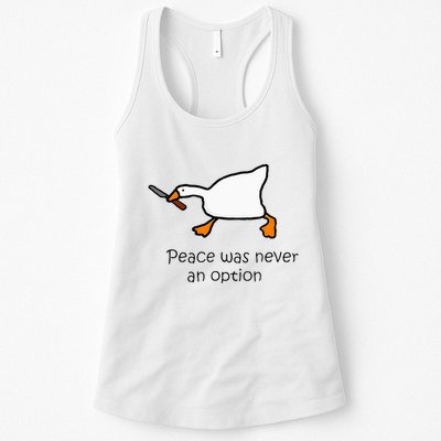 Murder Duck Peace Was Never An Option Duck With Knife Womens Tank Top