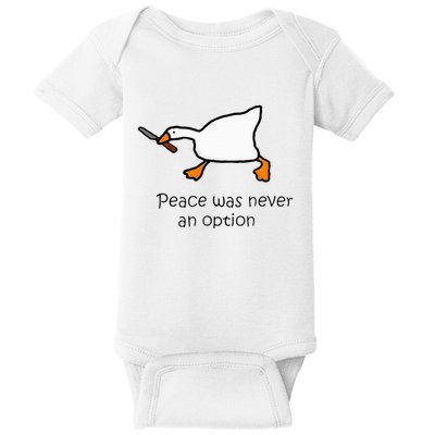 Murder Duck Peace Was Never An Option Duck With Knife Baby Bodysuit
