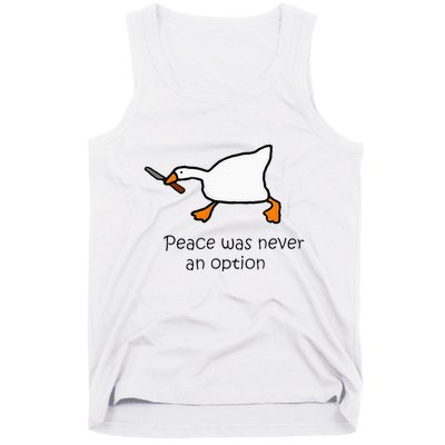 Murder Duck Peace Was Never An Option Duck With Knife Tank Top