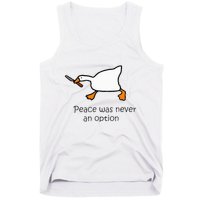 Murder Duck Peace Was Never An Option Duck With Knife Tank Top