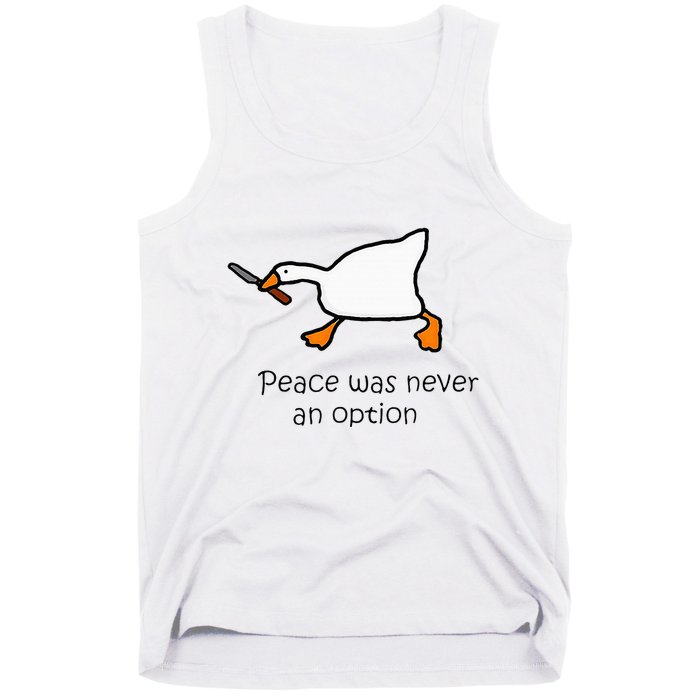 Murder Duck Peace Was Never An Option Duck With Knife Tank Top