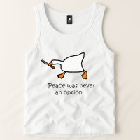 Murder Duck Peace Was Never An Option Duck With Knife Tank Top