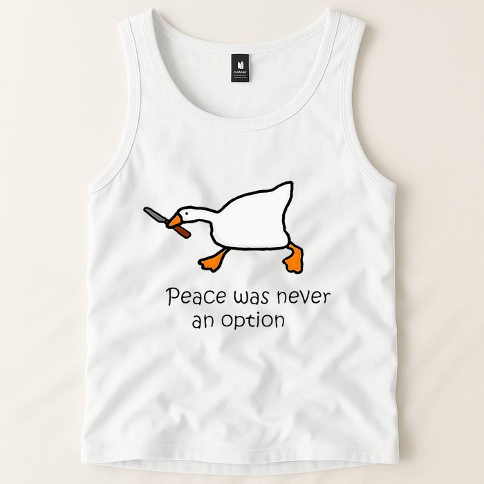 Murder Duck Peace Was Never An Option Duck With Knife Tank Top