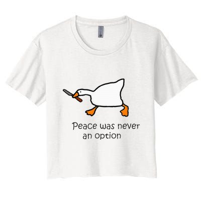 Murder Duck Peace Was Never An Option Duck With Knife Crop Top