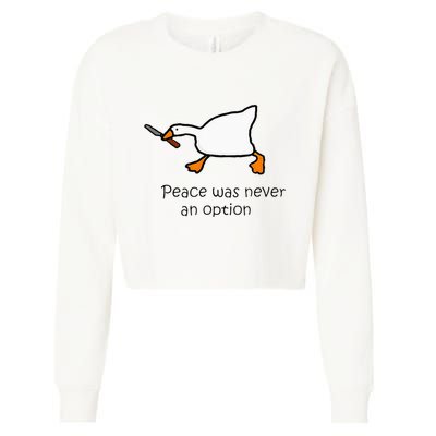 Murder Duck Peace Was Never An Option Duck With Knife Cropped Pullover Crew