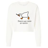 Murder Duck Peace Was Never An Option Duck With Knife Cropped Pullover Crew