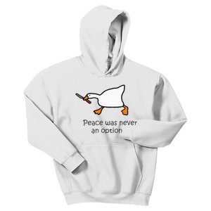 Murder Duck Peace Was Never An Option Duck With Knife Kids Hoodie